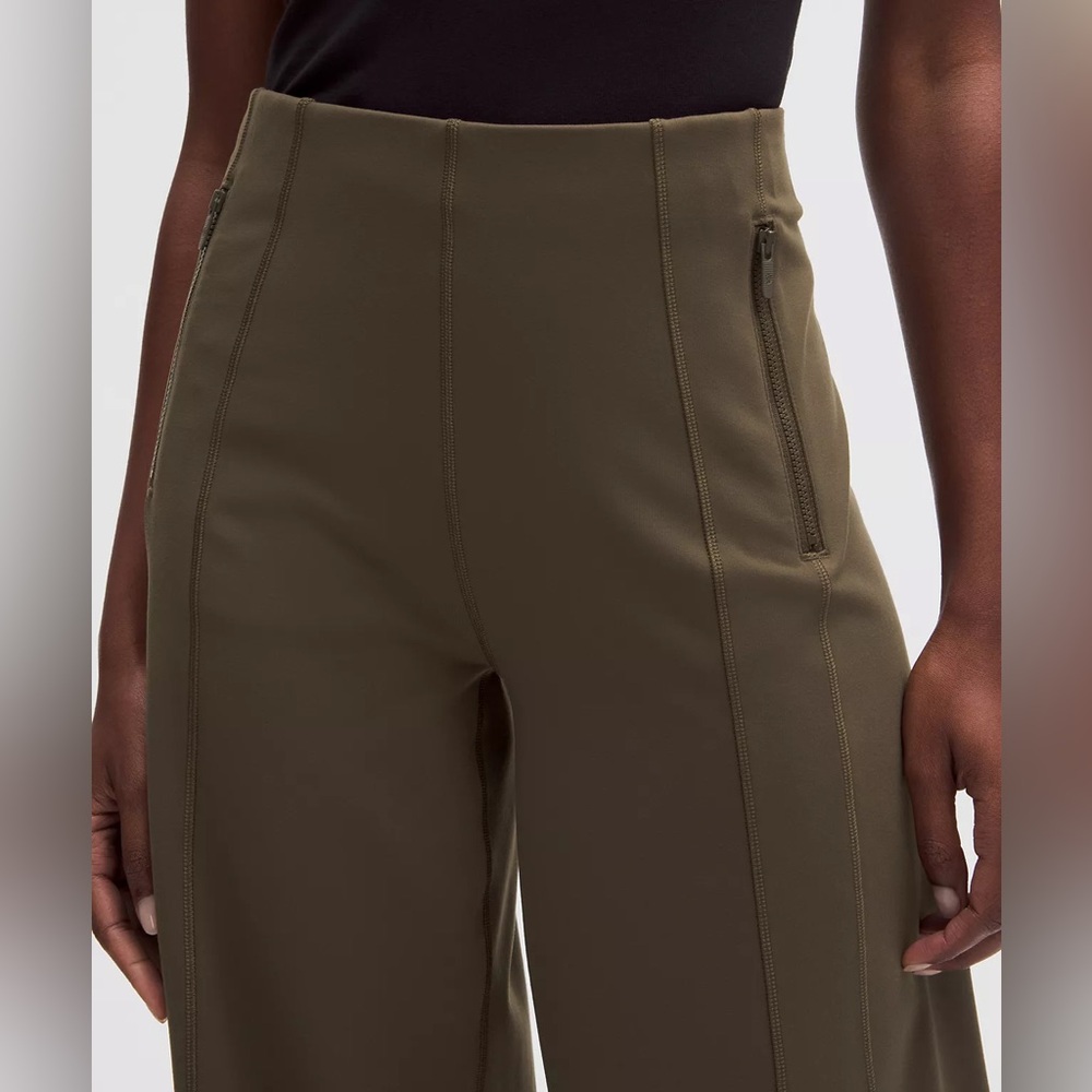 Lululemon Define High-Rise Wide-Leg PantS Luon Olive Green Brown Size XS - Picture 12 of 14